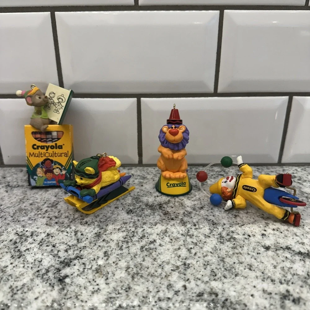 Hallmark Crayola Crayon Series Christmas Collectible Keepsake Ornaments Bundle 4